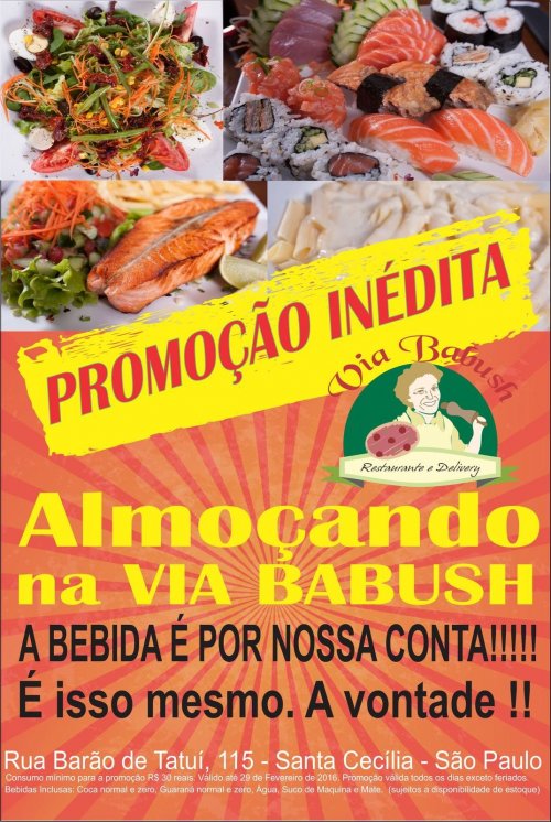 Via Babush com Bebida Grátis no Mês de Adar