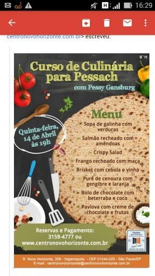 Curso de Culinária para Pessach com Pessy Gansburg