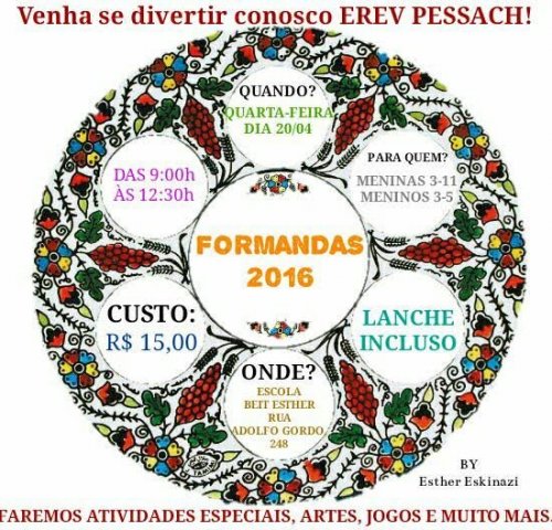 Erev Pessach com Atividades Especiais para as Crianças com as Formandas da Beit Esther