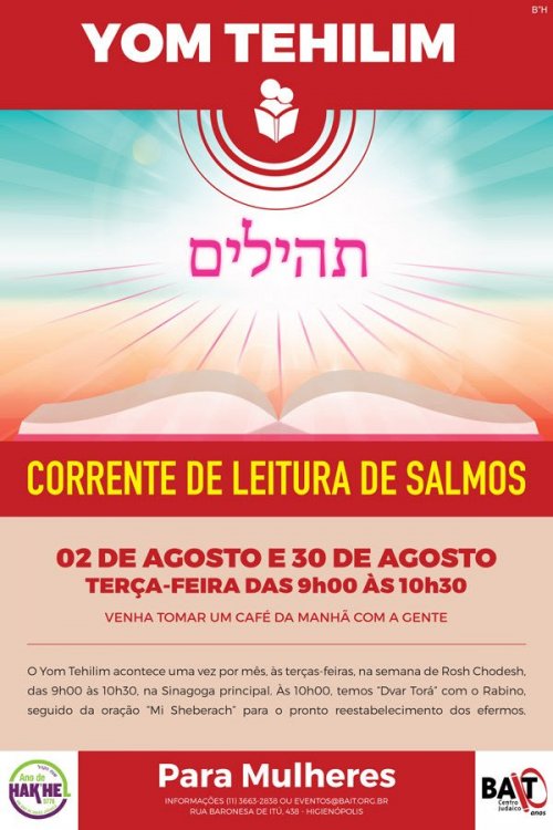 Yom Tehilim para Mulheres, no Bait