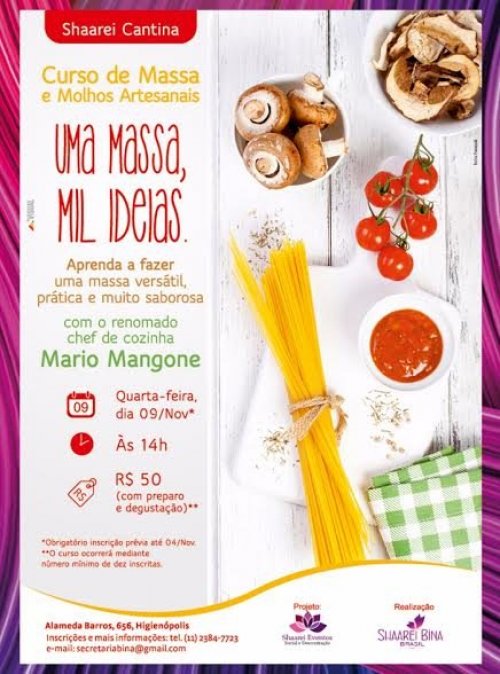 Shaarei Cantina: Curso de Massa e Molhos Artesanais