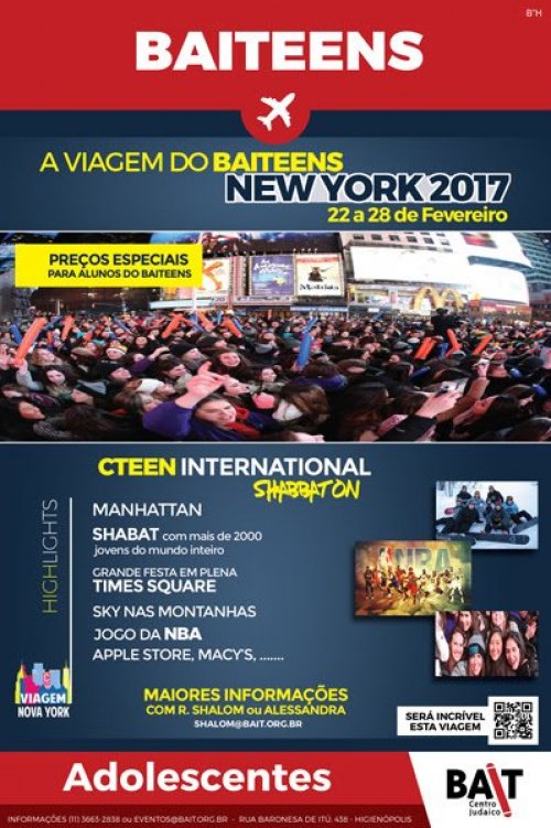 BAITEENS: Viagem para NY em Fevereiro de 2017