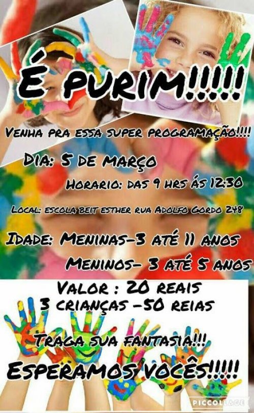 Evento Pré Purim na Escola Beit Esther