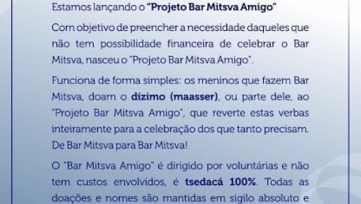 Conheça e Participe do Projeto Bar Mitsvá Amigo