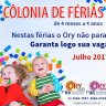 Colônia de Férias ORY - Crianças de 4 Meses a 4 Anos