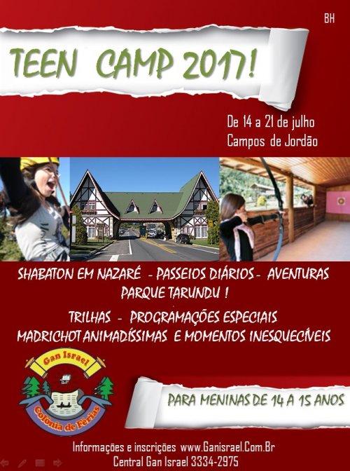 Teen Camp Julho 2017 - Meninas de 14 e 15 Anos