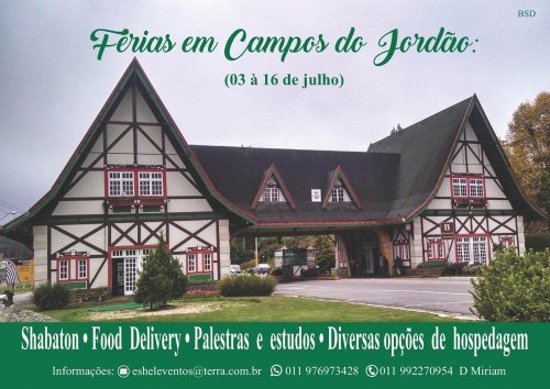 Férias Kasher em Campos do Jordão, de 03 a 16 de Julho, com a Eshel Eventos