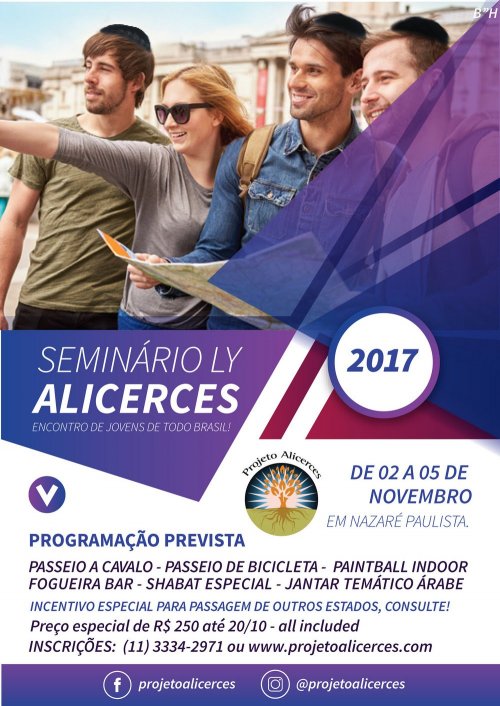 Seminário LY Alicerces, para Jovens de todo o Brasil, de 02 a 05 de Novembro