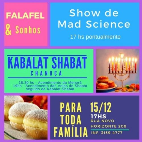 Show do Mad Science, seguido de Kabalat Shabat no Centro Novo Horizonte