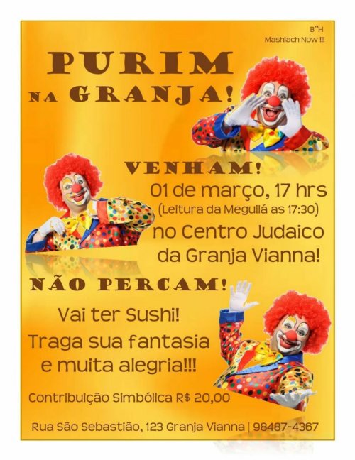 Purim no Centro Judaico Granja Viana